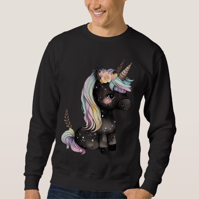 sad unicorn for unicorn enthusiasts sweatshirt (Front)