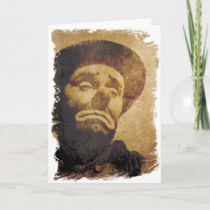 Sad Vintage Circus Clown Card