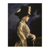 Sad Vintage Victorian Woman with Feather Hat