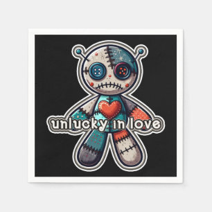 Sad VOODOO Doll Bear UNLUCKY in LOVE Napkins