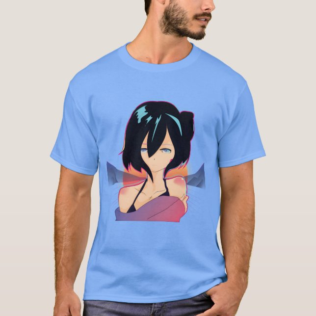 Sad Waifu Anime Girl Kawaii Otaku Anime Waifu funn T-Shirt (Front)