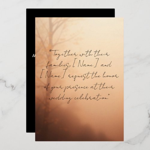 Sad Wedding Background – Emotional Dark Romance Foil Invitation