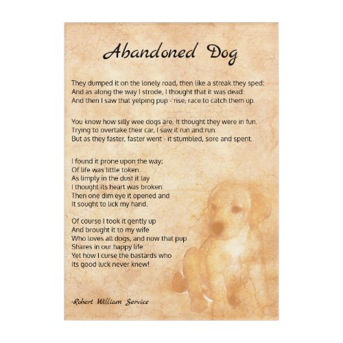 Sad with Happy Ending Rescued Dog Poem Acrylic Print