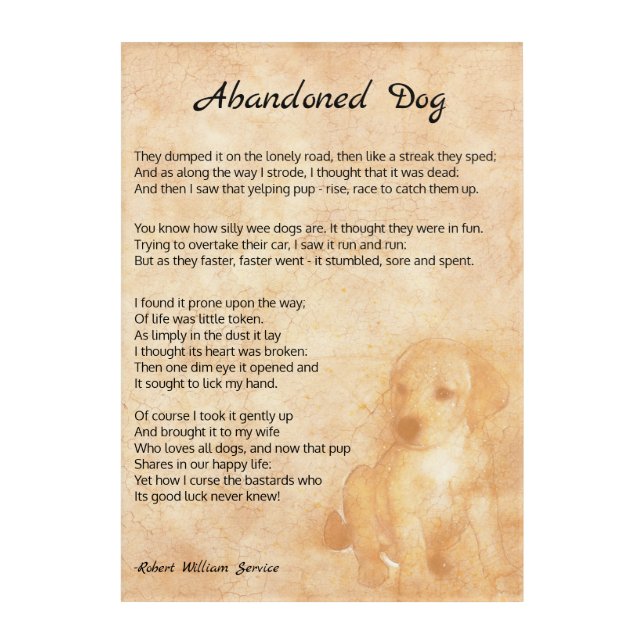 Sad with Happy Ending Rescued Dog Poem Acrylic Print (Front)