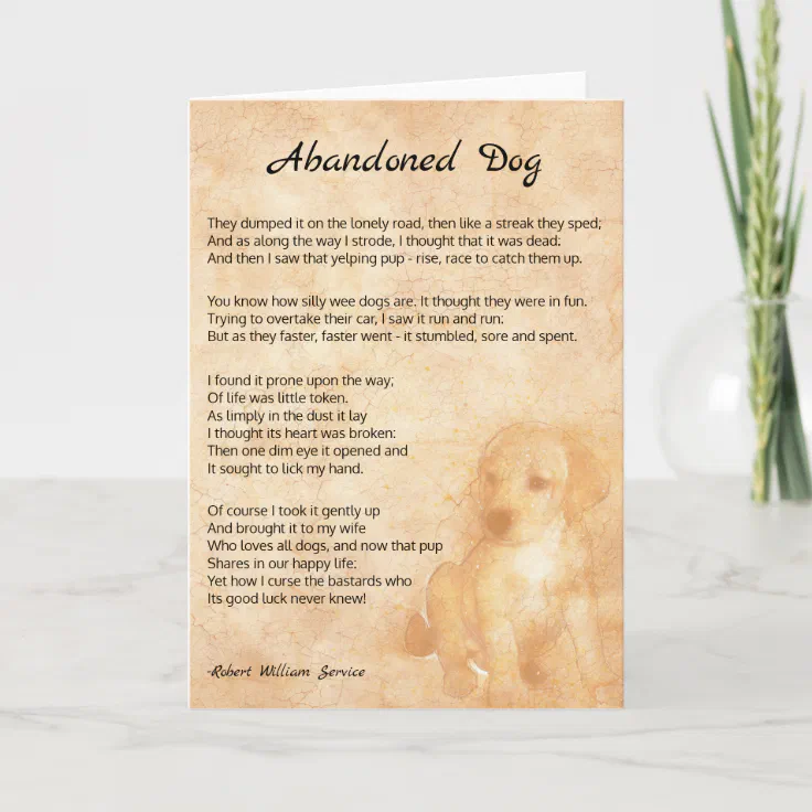Sad with Happy Ending Rescued Dog Poem Card | Zazzle
