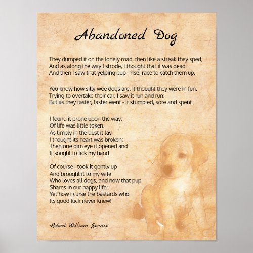 Sad with Happy Ending Rescued Dog Poem Poster