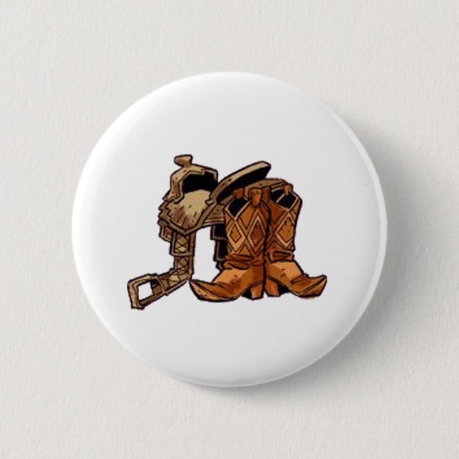 Saddle and Boots Pinback Button (Front)