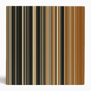 Saddle Brown and Black Striped Pattern 3 Ring Binder