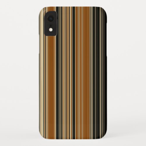 Saddle Brown and Black Striped Pattern iPhone XR Case