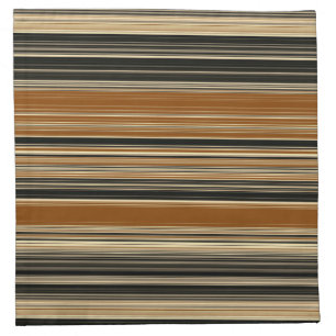 Saddle Brown and Black Striped Pattern Cloth Napkin