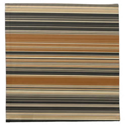 Saddle Brown and Black Striped Pattern Cloth Napkin