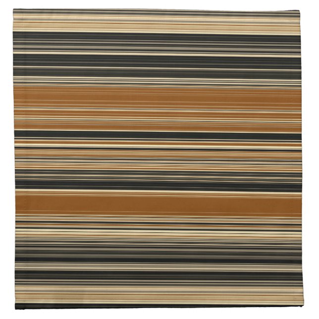 Saddle Brown and Black Striped Pattern Cloth Napkin (Front)