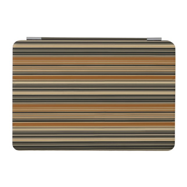 Saddle Brown and Black Striped Pattern iPad Mini Cover (Horizontal)