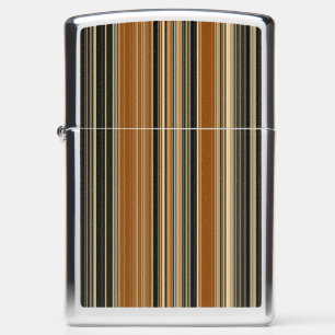 Saddle Brown and Black Striped Pattern Zippo Lighter