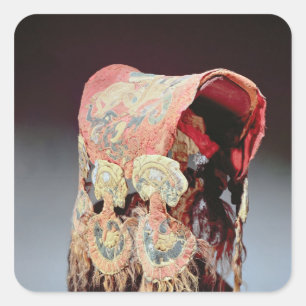 Saddle Cover with griffins attacking goats Square Sticker