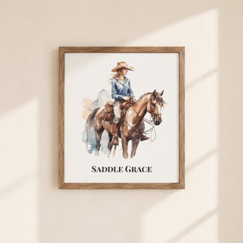 Saddle Grace Cowgirl Wall Art