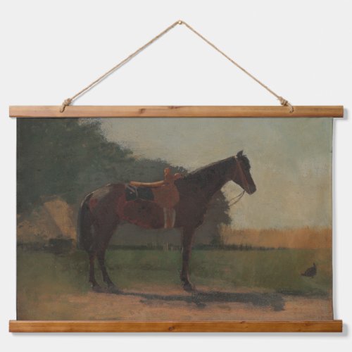 Saddle Horse in Farm Yard by Winslow Homer Hanging Tapestry
