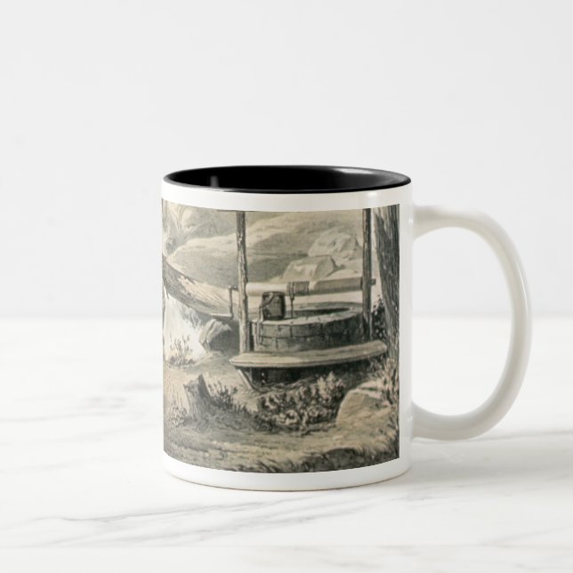 'Saddle Mending', Poster for 'Davy Crockett' starr Two-Tone Coffee Mug (Right)