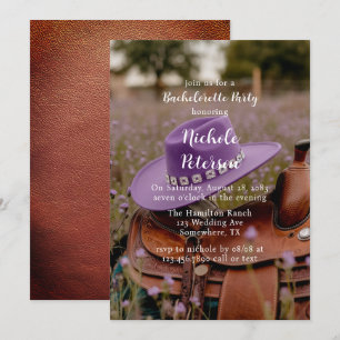 Saddle on the Fence with Hat Bachelorette Party Invitation
