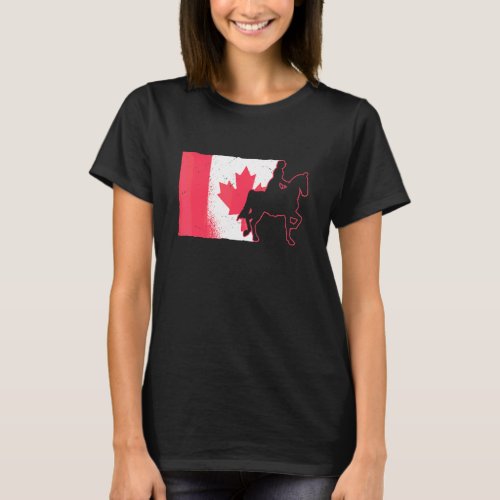 Saddle Seat English Riding Canada Flag Horse Eques T-Shirt