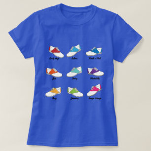 Saddle Shoes in Color with Swing Dance Type, Royal T-Shirt