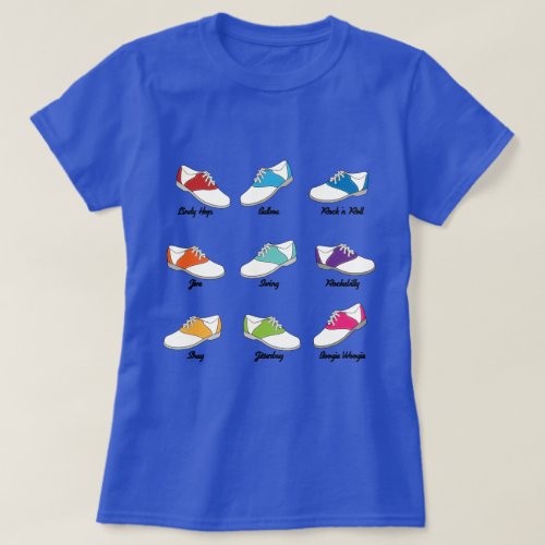 Saddle Shoes in Color with Swing Dance Type Royal T_Shirt