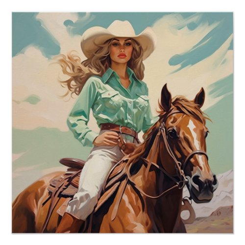 Saddle Stitched Cowgirl Wall Art