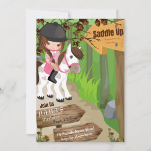 Saddle Up Birthday Invitation 1 (Girl)