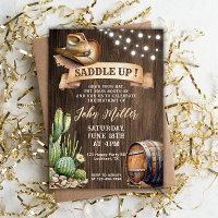 Saddle Up Birthday - Western Cowboy Hat & Cactus