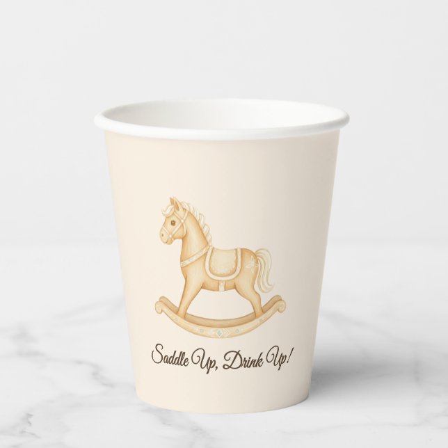 "Saddle Up" Boho Western Baby Shower Paper Cups (Front)