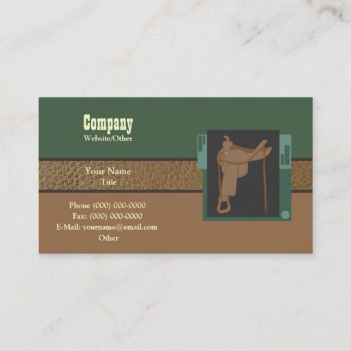 Customizable Saddle up business cards
