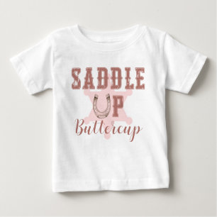 Saddle Up Buttercup Pink Western Birthday Tee