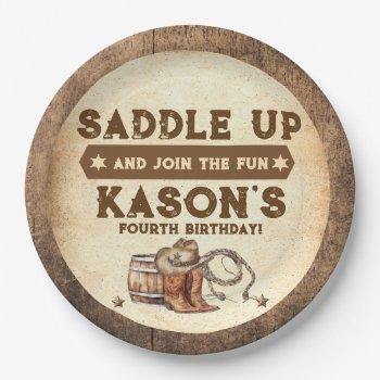 Saddle Up Country Western Birthday  Paper Plates by YourMainEvent at Zazzle