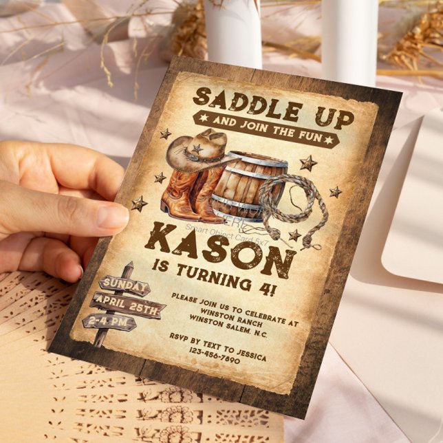 Saddle Up Country Western Cowboy Invitation (Creator Uploaded)