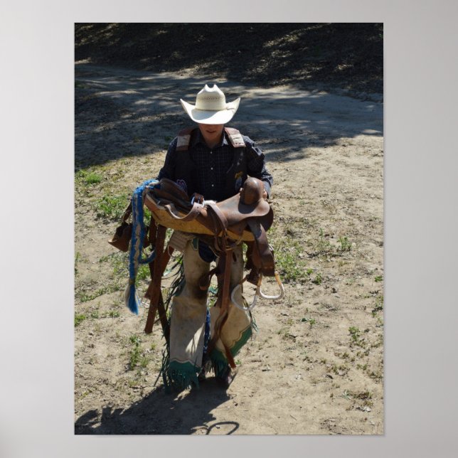 Saddle Up Cowboy in Straw Hat Poster (Front)