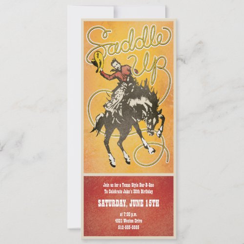 Saddle Up Cowboy Party Invitation
