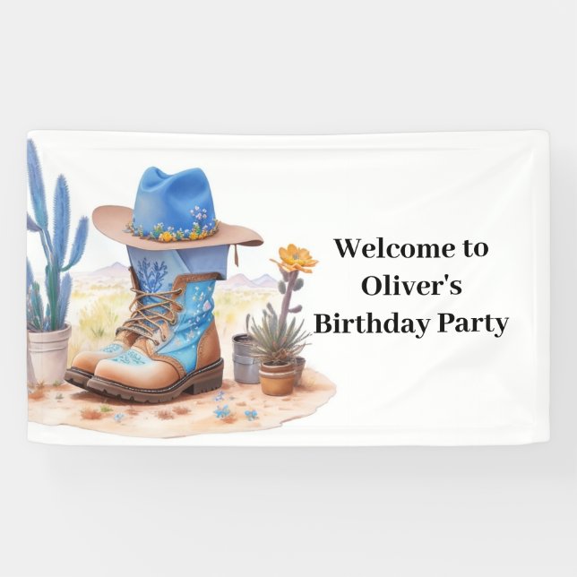 Saddle Up Cowgirl Birthday Banner (Horizontal)