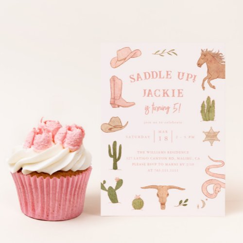 Saddle Up Cowgirl Birthday Party Invitation
