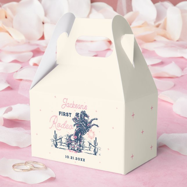 Saddle up First Rodeo Cowboy Birthday Favor Boxes (Wedding)