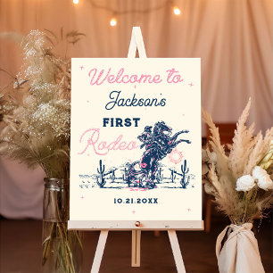Saddle up First Rodeo Cowboy Birthday Party Foam Board