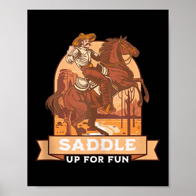 Saddle Up For Fun Cowboy Western Riding Humor Tank Poster (Front)