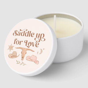 Saddle Up For Love Pink Bridal Shower Mini Candle Favors