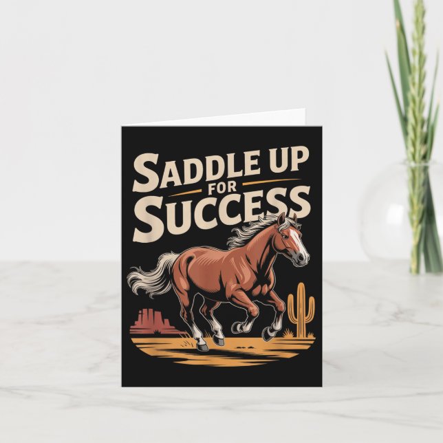 Saddle Up For Success Western Motivation  Card (Front)