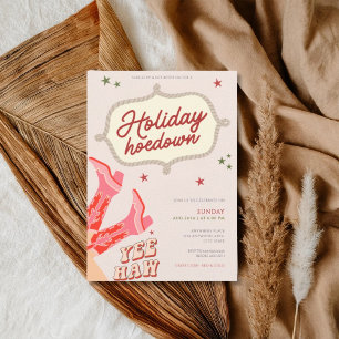 Saddle up holiday hoedown party invitation