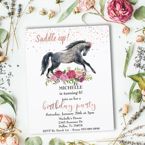 Saddle Up Horse Birthday party pink Budget