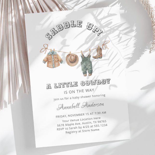 Saddle Up Little Cowboy Boy Baby Shower Invitation (Creator Uploaded)