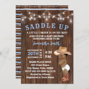 Saddle Up Little Cowboy in his Way AA Baby Shower Invitation