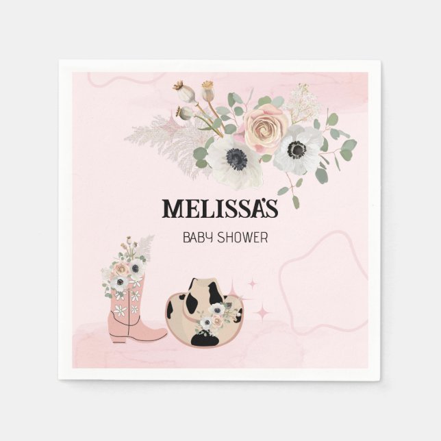 Saddle Up Modern Western Cowgirl Custom Napkins (Front)