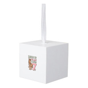 Saddle Up This Girl Is Now 7 Horse Birthday Shirt Cube Ornament