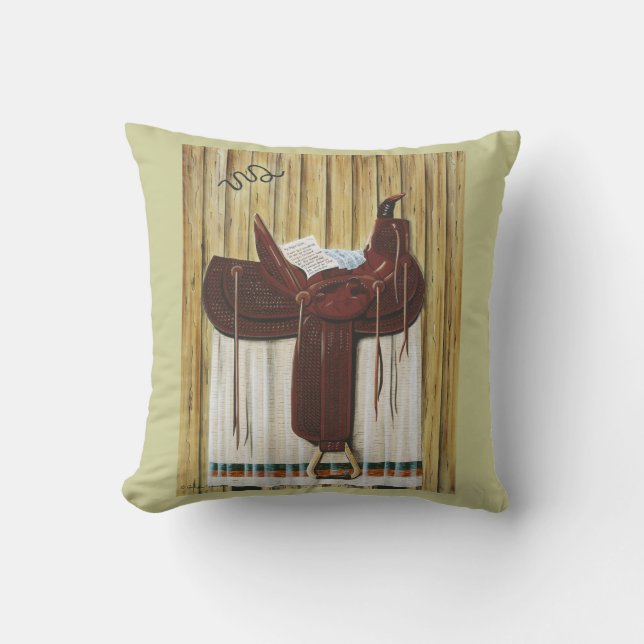 Saddle Up Throw Pillow (Front)